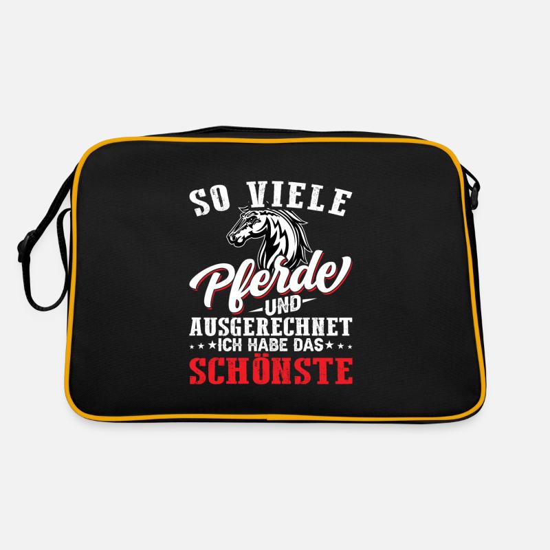 schönstes Pferd - Retro Tasche - Schwarz/Gold