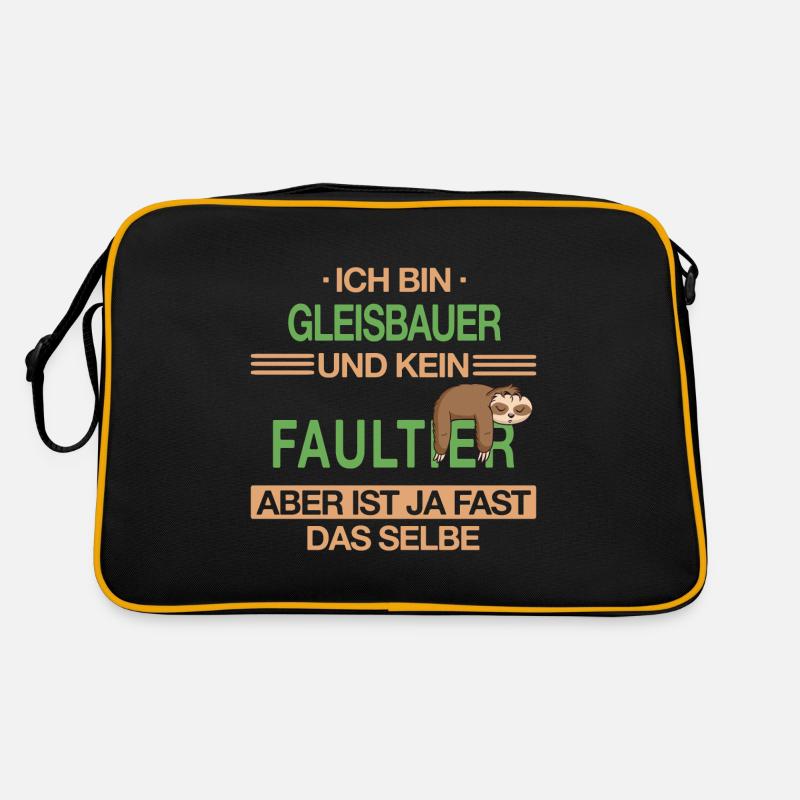 Gleisbauer Gleisbau Eisenbahn Gleise Beruf Spruch Retro Tasche