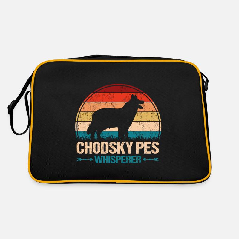 Chodsky Pes Böhmischer Schäferhund Flüsterer - Retro Tasche - Schwarz/Gold