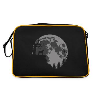 Lagotto Romagnolo Moon Silhouette - Retro Bag - black/gold - Back
