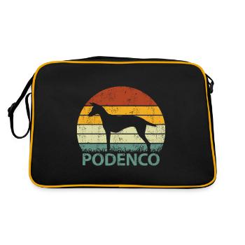 Podenco Greyhound Canario Vintage Retro - Retro Bag - black/gold - Back