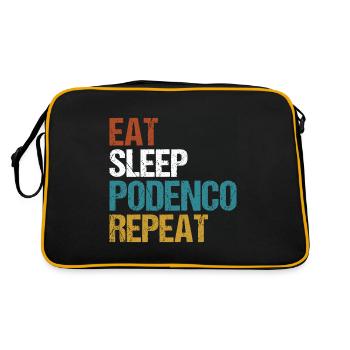 Podenco Greyhound Canario Eat Sleep Saying Vintage - Retro Bag - black/gold - Back