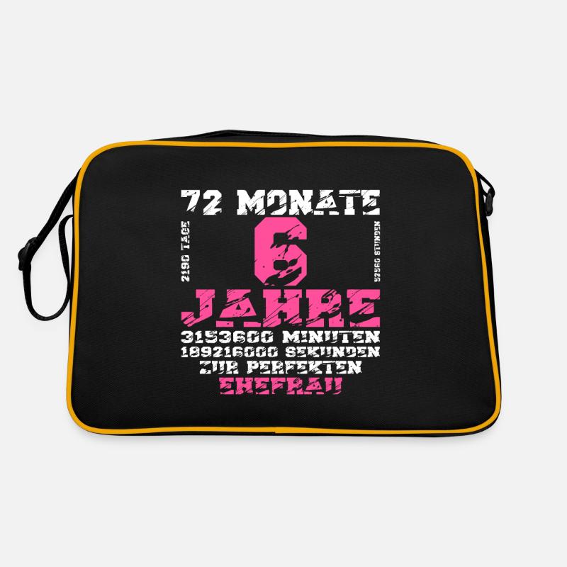 Zuckerhochzeit 6 Hochzeitstag Ehefrau lustiges Retro Tasche