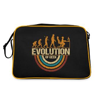 Computer Nerd Programmer Evolution funny - Retro Bag - black/gold - Back