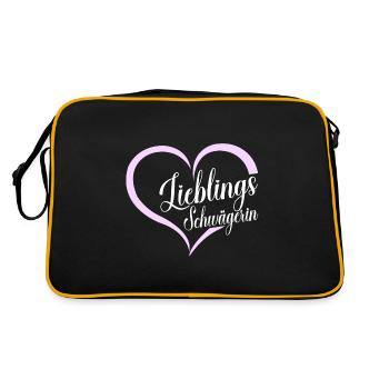 Lieblings Schwägerin Geschenkidee für Geburtstag - Retro Tasche - Schwarz/Gold - Hinten