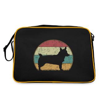 Swedish Vallhund Västgötaspets Retro Vintage - Retro Tasche - Schwarz/Gold - Hinten