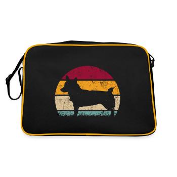 Swedish Vallhund Västgötaspets Retro Vintage - Retro Tasche - Schwarz/Gold - Hinten