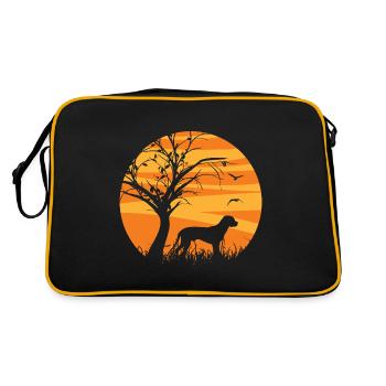 Schwarzwildbracke Slovenský Kopov Sonnenaufgang - Retro Tasche - Schwarz/Gold - Hinten