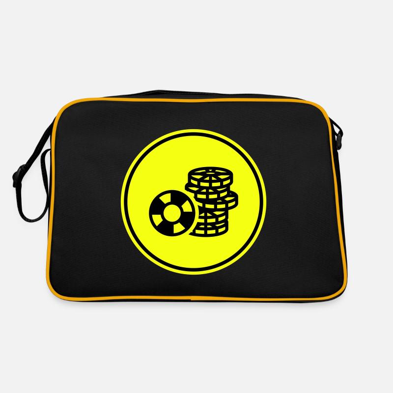 Poker Chip Icon Retro Tasche