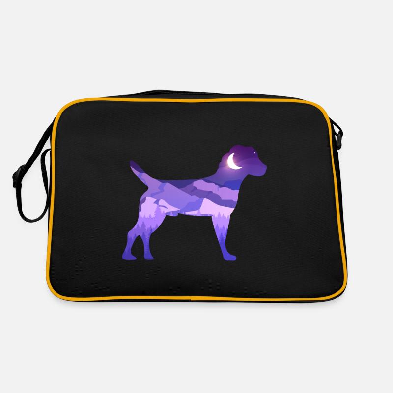 Heideterrier Mond Berge Silhouette Purple Vektor Retro Tasche