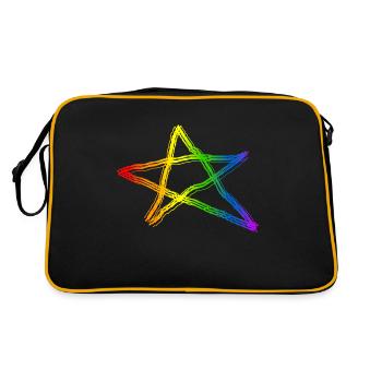 Pentagram Satan Devil gothic goth occult witch 1 - Retro Bag - black/gold - Back
