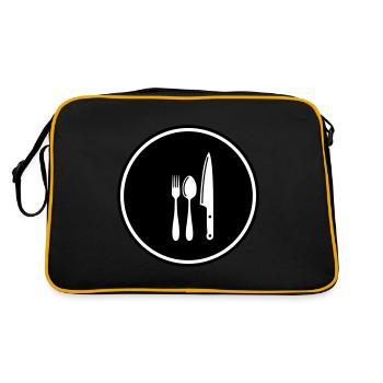 Couverts à la fourchette - Sac Retro - noir/or - Dos