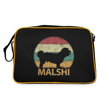 Malshi Chien Maltese Shih tzu Mix Vintage Rétro - Sac Retro - noir/or - Dos