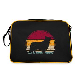 Finnischer Finnish Lapphund Vintage Retro - Retro Tasche - Schwarz/Gold - Hinten