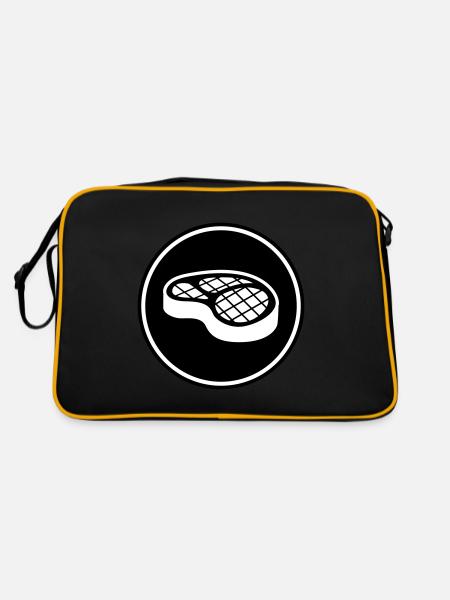 Meat steak symbol - Retro Bag - black/gold - Back