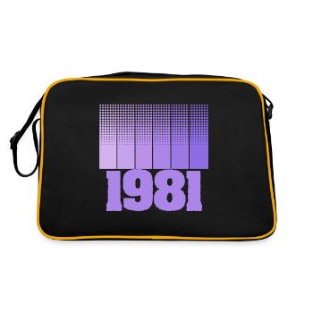 Geboren 1981 - Retro Tasche - Schwarz/Gold - Hinten