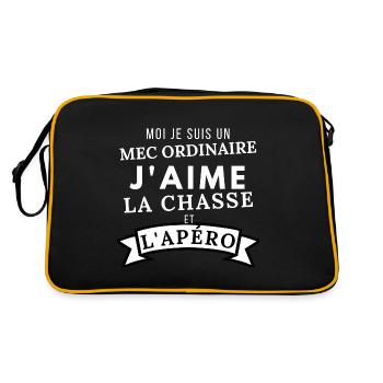 Mec ordinaire j'aime la chasse et l'apéro - Sac Retro - noir/or - Dos