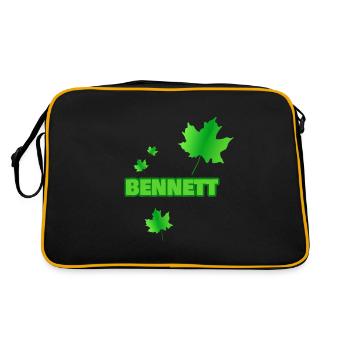 Vorname Bennett - Retro Tasche - Schwarz/Gold - Hinten