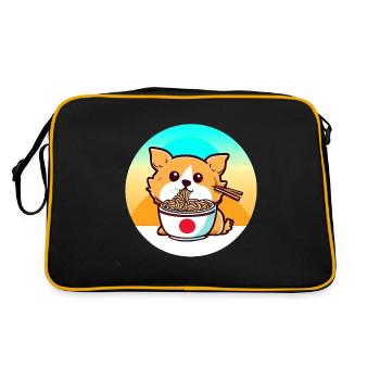 Dog eats ramen noodles - Retro Bag - black/gold - Back