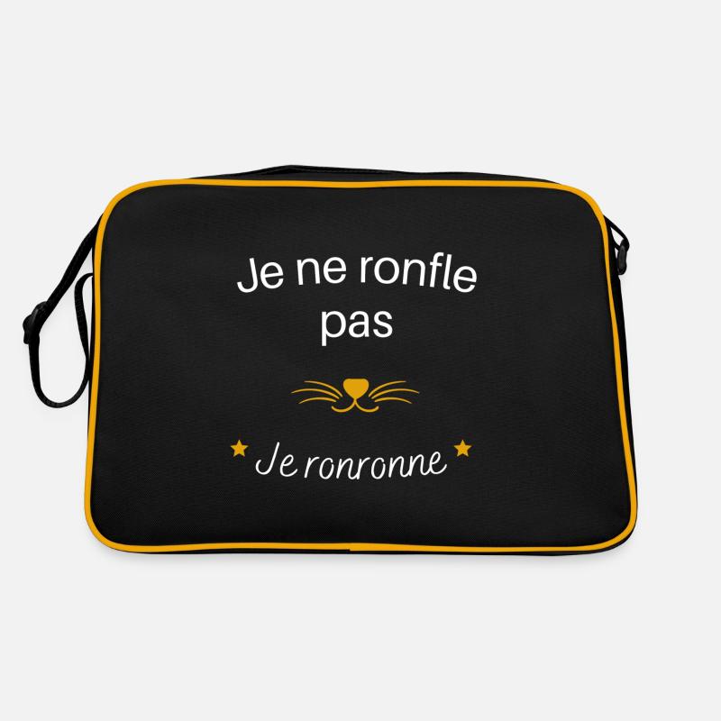 je ne ronfle pas je ronronne - Sac Retro - noir/or