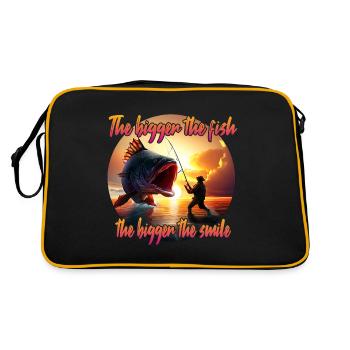 The Bigger the Fish, the Bigger the Smile - Retro Bag - black/gold - Back