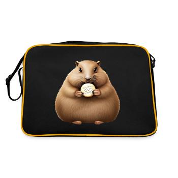 Groundhog with Cracker - Retro Bag - black/gold - Back