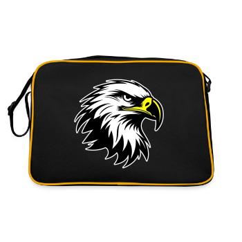Silhouette de tête d’aigle - Sac Retro - noir/or - Dos
