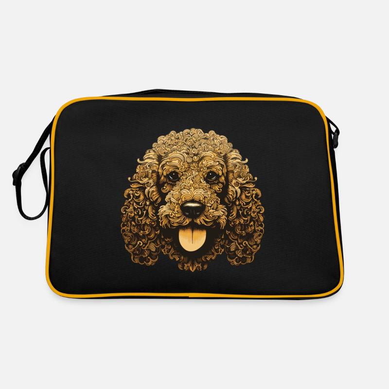 Portrait de chien caniche Sac Retro