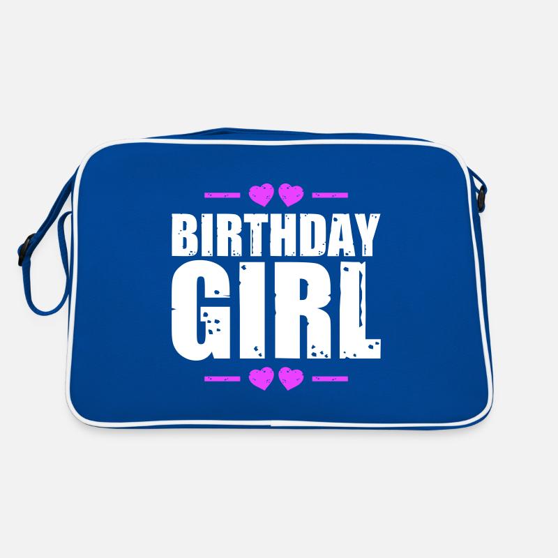 fille d’anniversaire disant Sac Retro