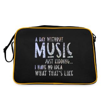 Musik Spruch Lustig Geschenk Team - Retro Tasche - Schwarz/Gold - Hinten