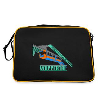 Wuppertal Schwebebahn - Retro Tasche - Schwarz/Gold - Hinten