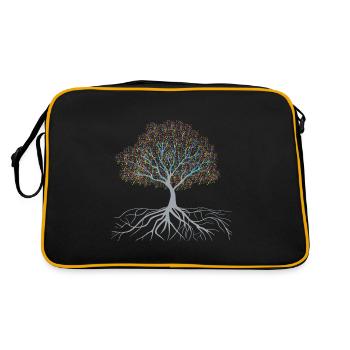 Glowing fruits on tree design - Retro Bag - black/gold - Back