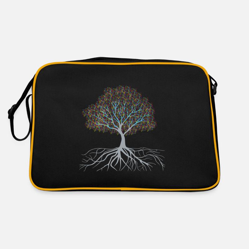 Leuchtende Früchte am Baum Design Retro Tasche