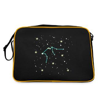 Aquarius zodiac sign space design - Retro Bag - black/gold - Back