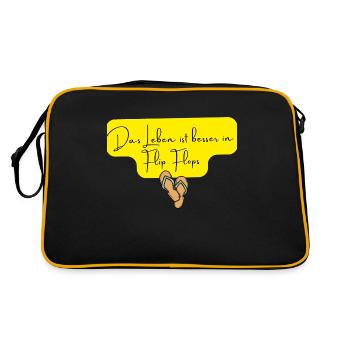 Flip Flop - Retro Tasche - Schwarz/Gold - Hinten