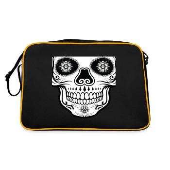 Crâne de mort mexicain Protection buccale - Sac Retro - noir/or - Dos