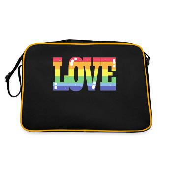 Pride Love Regenbogenfahne - Retro Tasche - Schwarz/Gold - Hinten