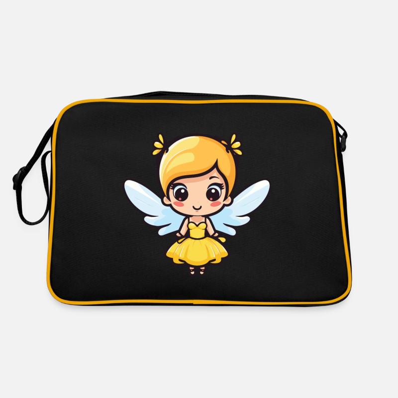 Fée Mignon Bébé Conte de fées - Sac Retro - noir/or
