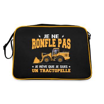 Construction machine Backhoe loader Snorer - Retro Bag - black/gold - Back