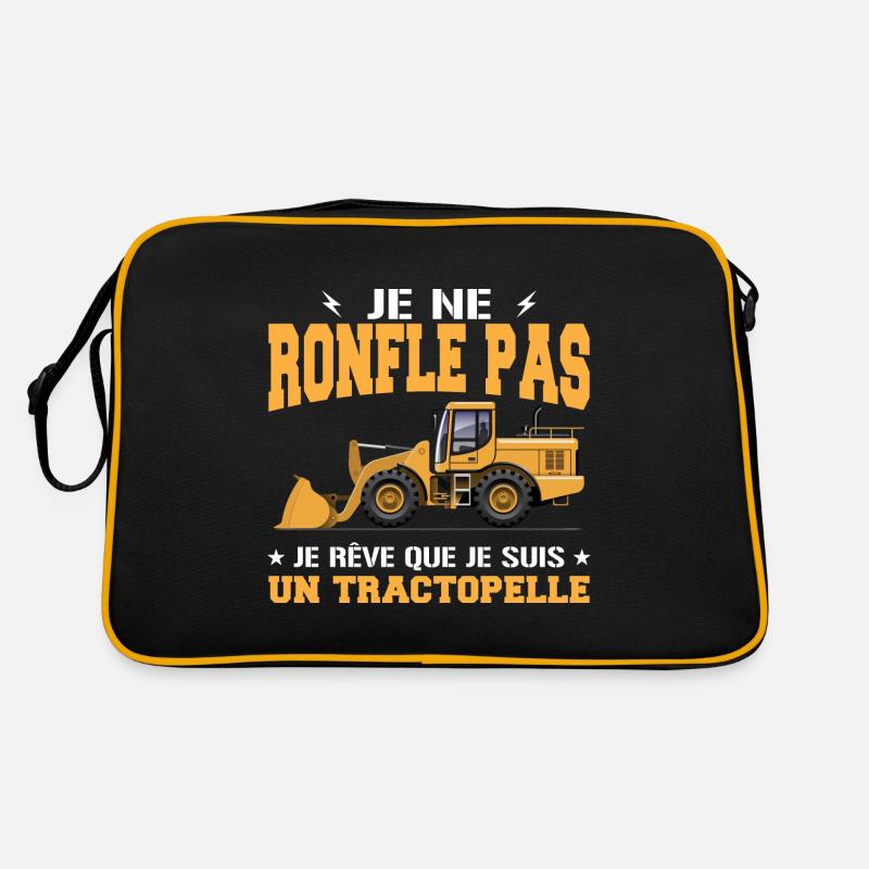 Construction machine Backhoe loader Snorer Retro Bag
