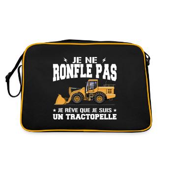Construction machine Backhoe loader Snorer - Retro Bag - black/gold - Back
