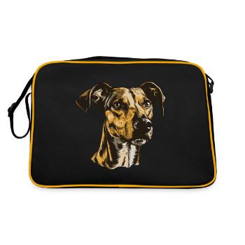 Portrait de chien Greyhound - Sac Retro - noir/or - Dos