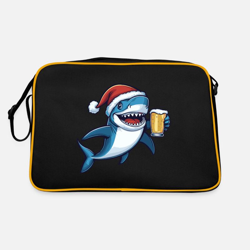 Requin Bière de Noël Drôle Sac Retro