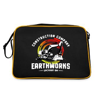 Excavator bucket excavator design - Retro Bag - black/gold - Back