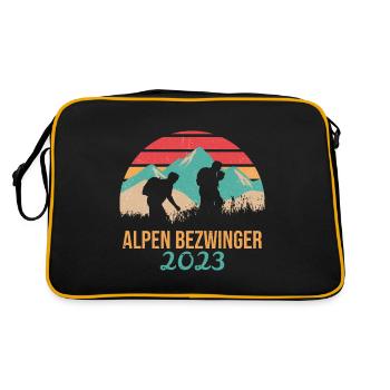 Alpenbezwinger 2023 Alpenüberquerung Finisher - Retro Tasche - Schwarz/Gold - Hinten