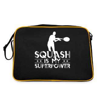 Squash Est Mon super force équipe Joueur de squash - Sac Retro - noir/or - Dos
