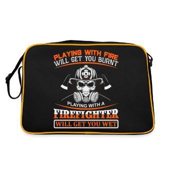 Firefighter Fire Axe Volunteer Fire Brigade - Retro Bag - black/gold - Back