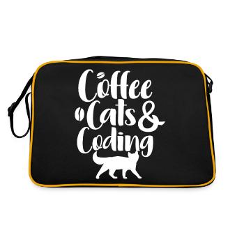Coffee Cats And Coding - Retro Bag - black/gold - Back