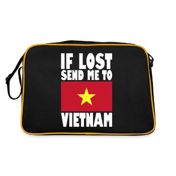Drapeau du Vietnam dicton - Sac Retro - noir/or - Dos