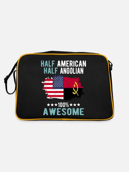 Halb Amerikaner Halb Angolier - Retro Tasche - Schwarz/Gold - Hinten